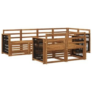 vidaXL Sectional Sofa Set 6 pcs Natural Solid Acacia Wood