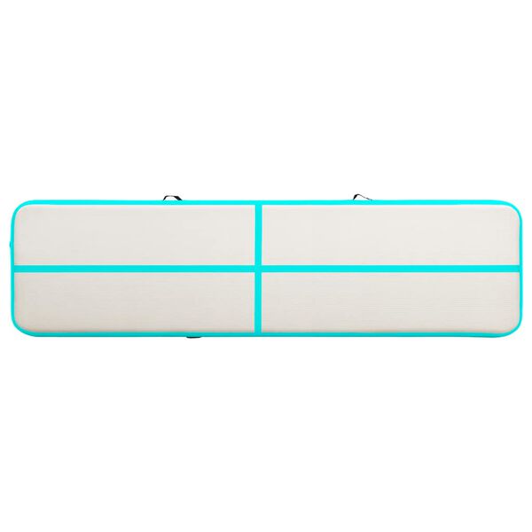 vidaXL Inflatable Gymnastics Mat with Pump 700x100x15 cm PVC Green