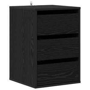 vidaXL Drawer Cabinet Black Oak 41 x 40 x 58 cm Engineered Wood