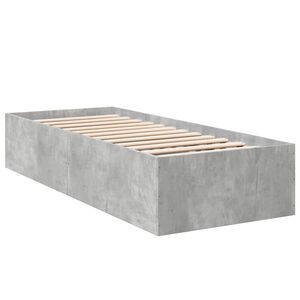 vidaXL Bed Frame without Mattress Concrete Grey 90x200 cm
