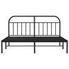 vidaXL Metal Bed Frame without Mattress with Headboard Black 183x213cm