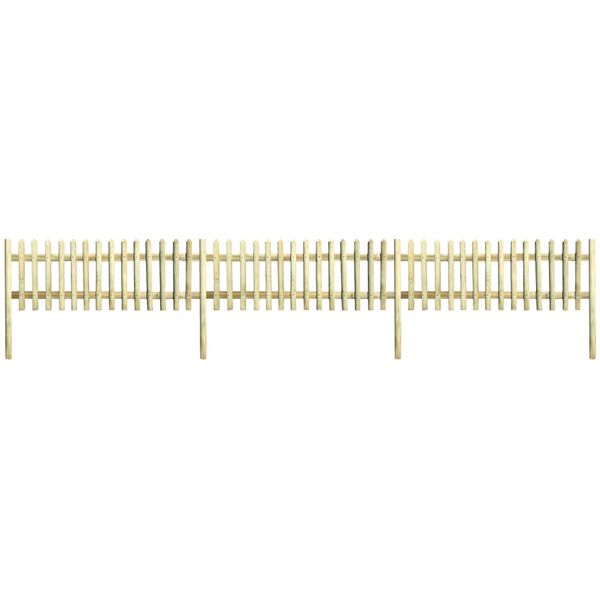 vidaXL Picket Fence Impregnated Pinewood 5.1 m 80 cm 5/7cm