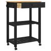 vidaXL Kitchen Trolley Black 88.5 x 40 x 60 cm Solid Pine Wood