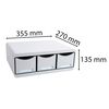 Exacompta Toolbox Maxi Desktop Drawer Set Office with 3 Drawers Light Grey