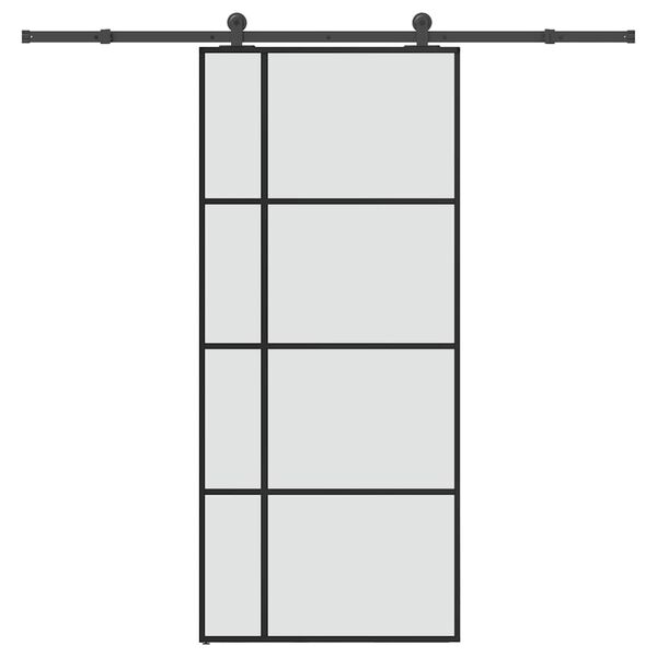 vidaXL Sliding Door with Hardware Set 90x205 cm ESG Glass&Aluminium