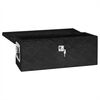vidaXL Storage Box Black 60x23.5x23 cm Aluminium
