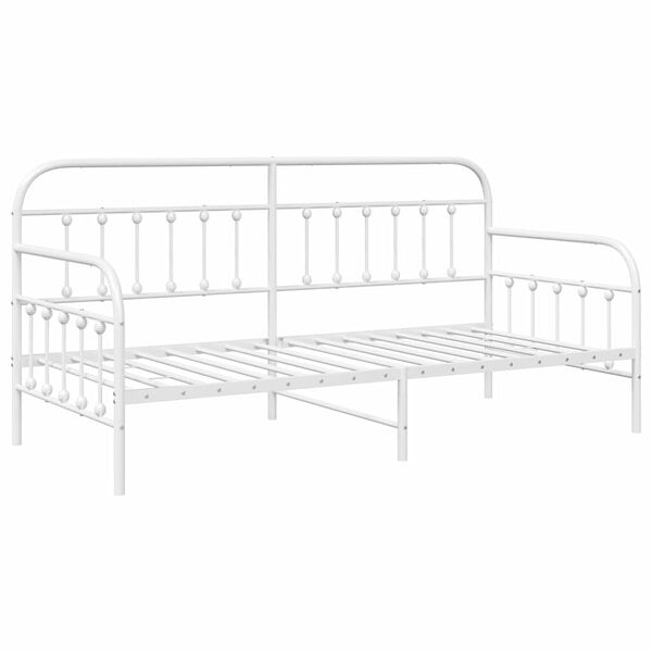 vidaXL Daybed Frame with Headboard White 100 x 200 cm Steel