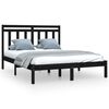 vidaXL Bed Frame without Mattress Black 140x190 cm Solid Wood
