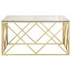 vidaXL Coffee Table Gold Stainless Steel and Tempered Glass