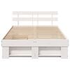 vidaXL Bed Frame with Headboard White 120 x 200 cm Solid Pine Wood