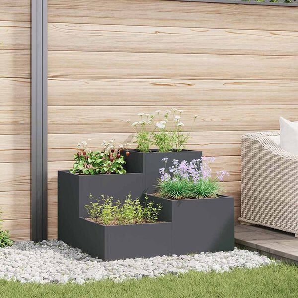 vidaXL Garden Planter Anthracite 100 x 100 x 60 cm Steel