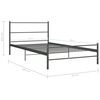 vidaXL Bed Frame without Mattress Grey Metal 90x200 cm