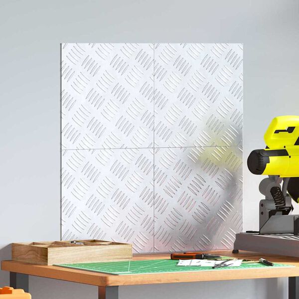 vidaXL Stair Tread Square 4 pcs Silver 30 x 30 cm Aluminium