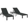 vidaXL Sunbed Reclining 2-person 3 pcs Black Poly Rattan