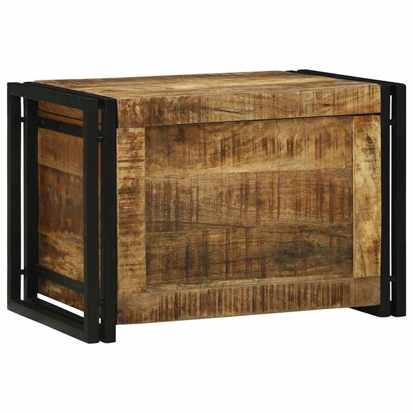 vidaXL Storage Box Brown and Black 60 x 40 x 41 cm Solid Mango Wood