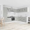vidaXL 14 Piece Kitchen Cabinet Set Lucca Grey Sonoma Engineered Wood