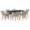 vidaXL Garden Dining Set with Cushion 7 pcs Light Grey Poly Rattan