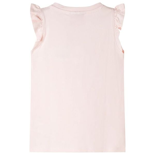 Kids' T-shirt with Ruffle Sleeves Soft Pink 116