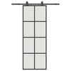 vidaXL Sliding Door with Hardware Set Black 76x205 cm ESG Glass