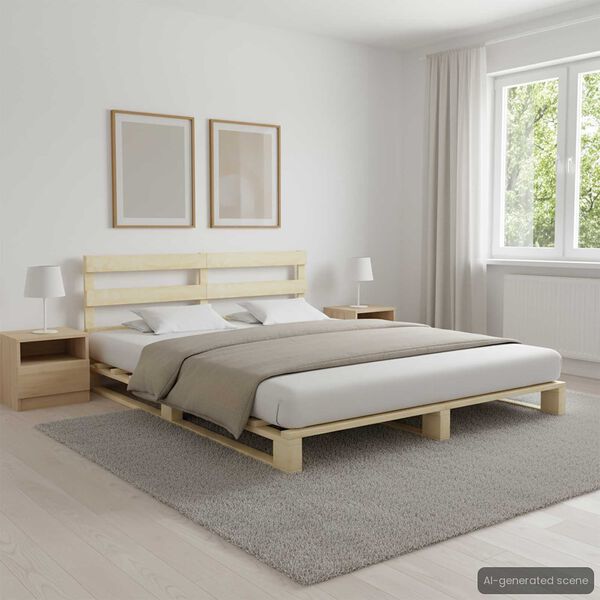 vidaXL Pallet Bed Frame without Mattress Solid Pine Wood 180x200 cm Super King