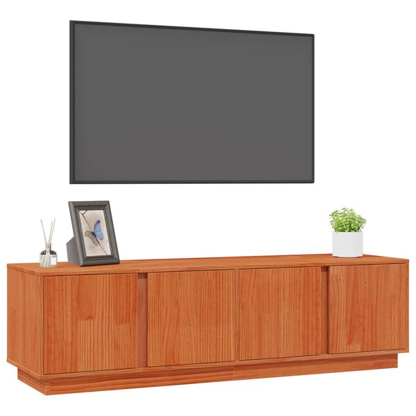 vidaXL TV Cabinet Wax Brown 140 x 40 x 40 cm Solid Pine Wood