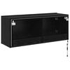 vidaXL TV Wall Cabinet Black Oak 100 x 35 x 41 cm Engineered Wood