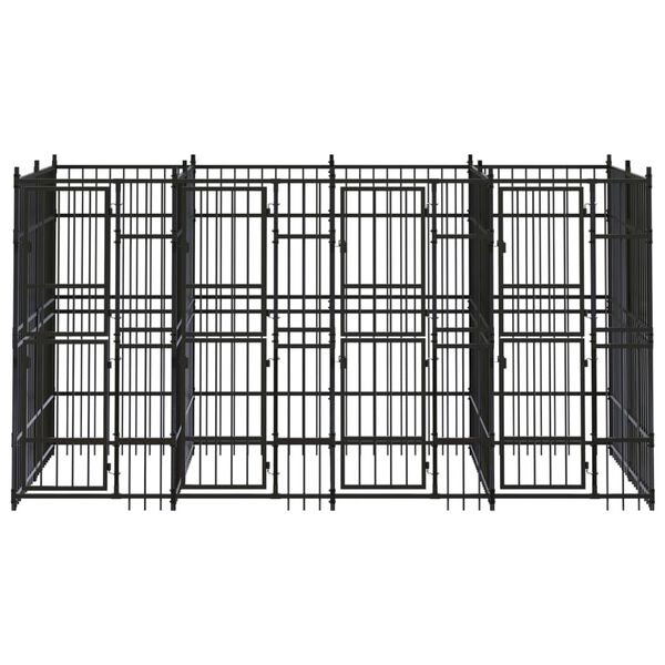 vidaXL Outdoor Dog Kennel Steel 7.37 m&sup2;