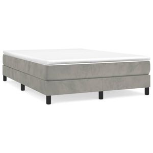 vidaXL Box Spring Bed Frame Light Grey Double Velvet (UK/IE/FI/NO only)