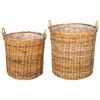 vidaXL Planter Basket GENDT 2 pcs Natural Brown Kubu Rattan