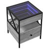 vidaXL Coffee Table with Infinity LED Grey Sonoma 40x40x51 cm