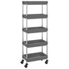vidaXL 5-Tier Kitchen Trolley Grey 42x29x128 cm Iron and ABS