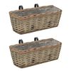 vidaXL Balcony Planter | Set of 2 | Brown | Wicker with PE lining | Medium