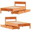 vidaXL Bed Frame without Mattress Wax Brown 90x200 cm Solid Wood Pine