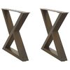 vidaXL Coffee Table Legs 2 pcs Natural Steel 50x(42-43.3) cm Steel