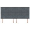 vidaXL Headboard Height Adjustable Dark grey 200 cm Velvet