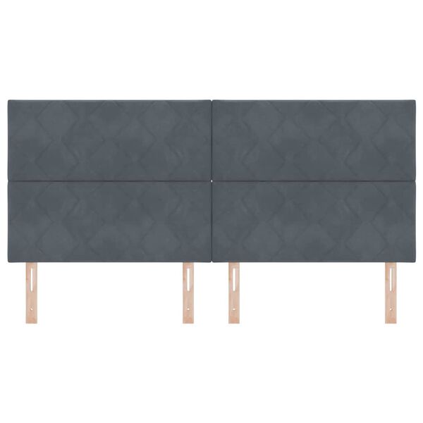 vidaXL Headboard Height Adjustable Dark grey 200 cm Velvet