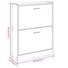 vidaXL Shoe Cabinet Brown Oak 59x17x81 cm Engineered Wood