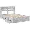 vidaXL Bed Frame with Drawer Concrete Grey 160 x 200 cm Engineer Wood