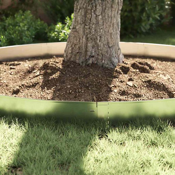 vidaxl Lawn Edging 10 pcs Grey 20 x 100 cm Steel