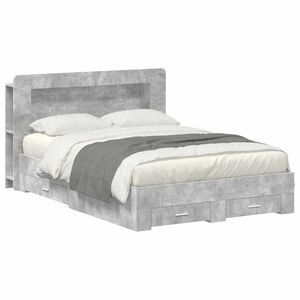 vidaXL Bed Frame with Storage Concrete Grey 160 x 200 cm