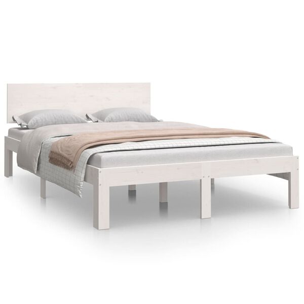 vidaXL Bed Frame without Mattress White 120x190cm Small Double