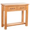 vidaXL Console Table | Brown | Solid Oak Wood | Compact | Storage