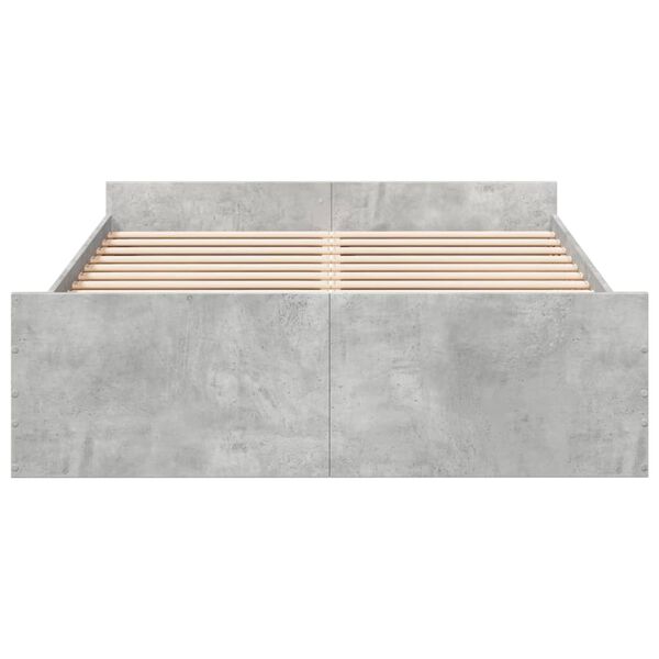vidaXL Bed Frame with Drawers without Mattress Concrete Grey 120x200 cm