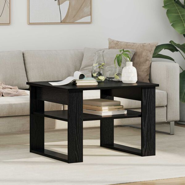 vidaXL Coffee Table Black Oak 64 x 54 x 44 cm Engineered Wood
