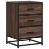 vidaXL Bedside Cabinet Brown Oak 40x34.5x60 cm Engineered Wood&Metal