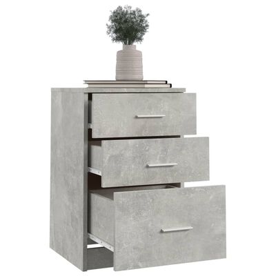 vidaXL Bed Cabinet Concrete Grey 40x40x63 cm Engineered Wood