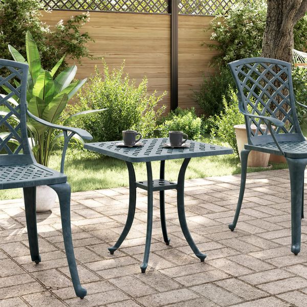 vidaXL Garden Table Green 53x53x53 cm Cast Aluminium