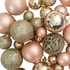 vidaXL 120 Piece Christmas Ball Set with Peak and 300 LEDs Rose Gold