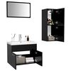 vidaXL Bathroom Furniture Set Black Engineered Wood