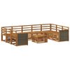 vidaXL Outdoor Sofa Set 10 pcs 9-Seaters Natural Solid Acacia Wood